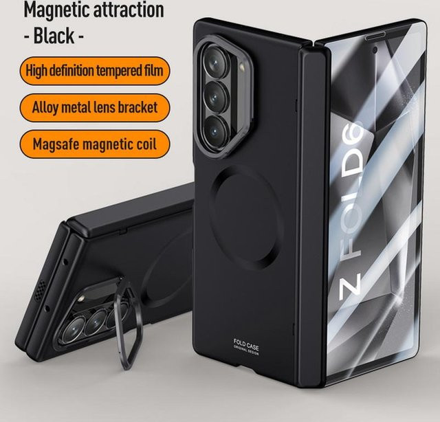 MagSafe Magnetische Schutzhülle mit Sichtschutz und gehärteter Glasfolie für Samsung Galaxy Z Fold 6 in Schwarz - Bild 1