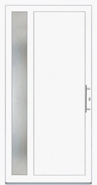 Panto Kunststoff-Haustür K011 Weiß mit Glaseinsatz, B: 100 cm, H: 200 cm, DIN Rechts - Bild 1