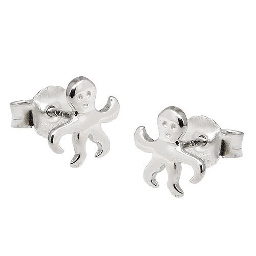 Colfem Ohrstecker Krake, 925 Silber, rhodiniert - Bild 1