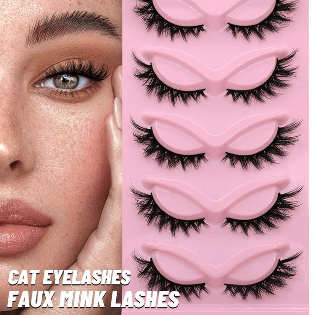 GROINNEYA Künstliche Wimpern, 5 Paar, Natürliches Aussehen - Bild 1