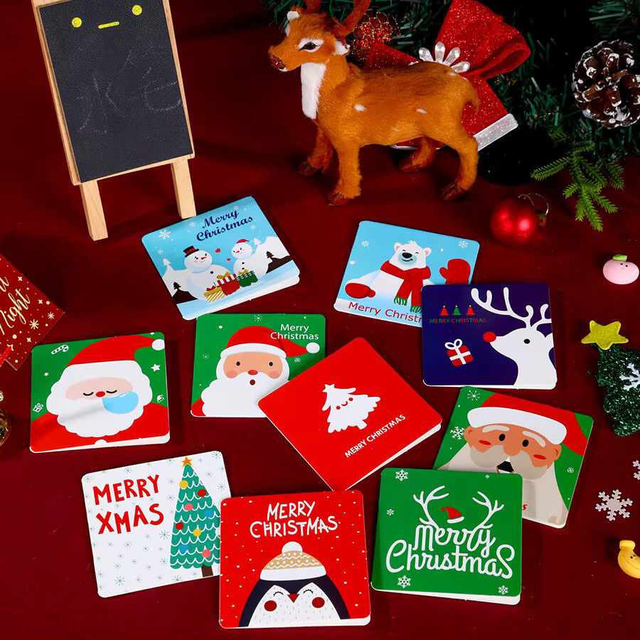 Weihnachts-Grußkarten Set für Kinder mit Umschlägen in Mehrfarbig, 12 Stück - Bild 2