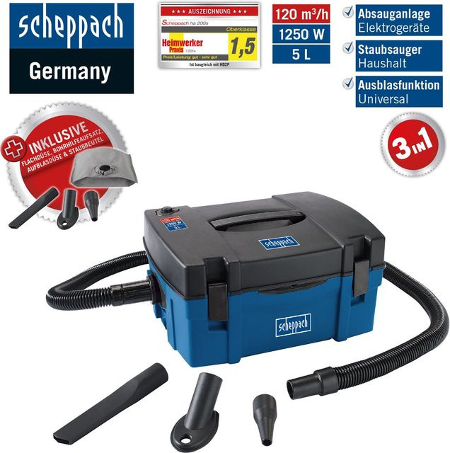 Scheppach Kompakt-Absauganlage HD2P 3in1 in Blau - Bild 1