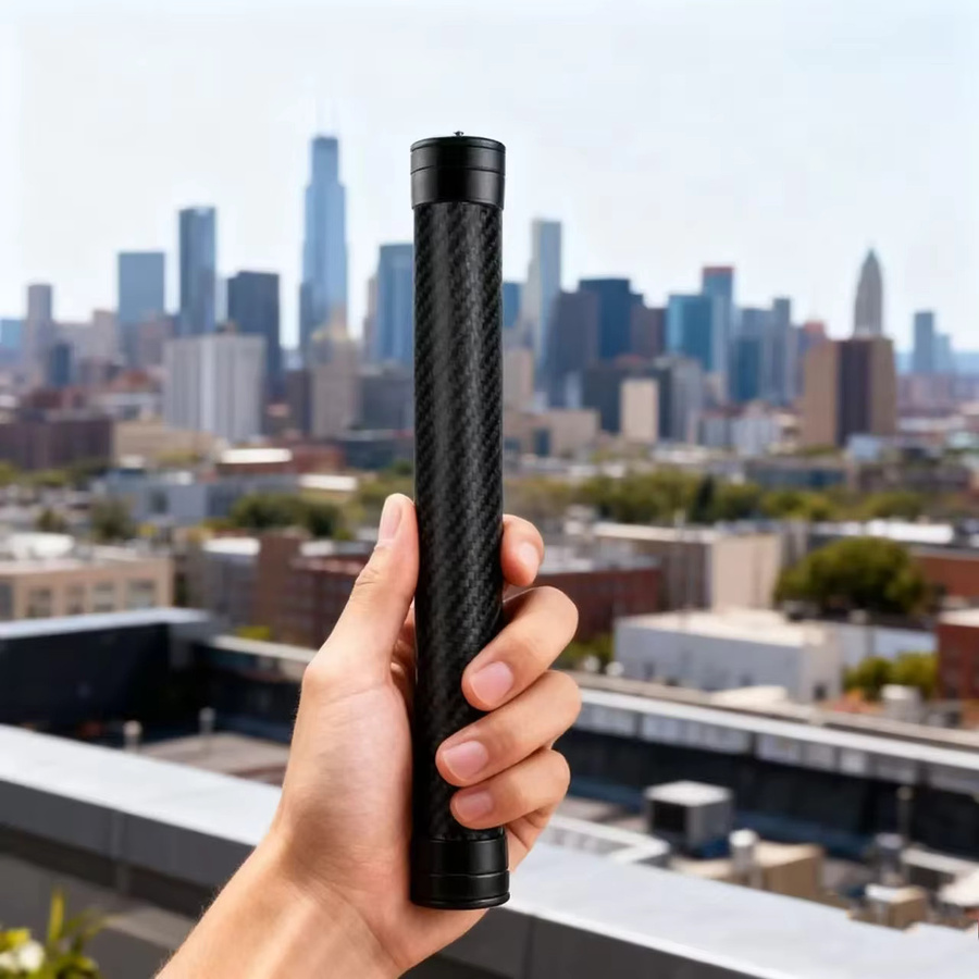DJI Kohlefaser-Verlängerungsstange für Gimbal und Kamera in Schwarz mit 1/4-Zoll-Schraubanschluss oben und 1/4-auf-3/8-Zoll-Adapter unten - Bild 2