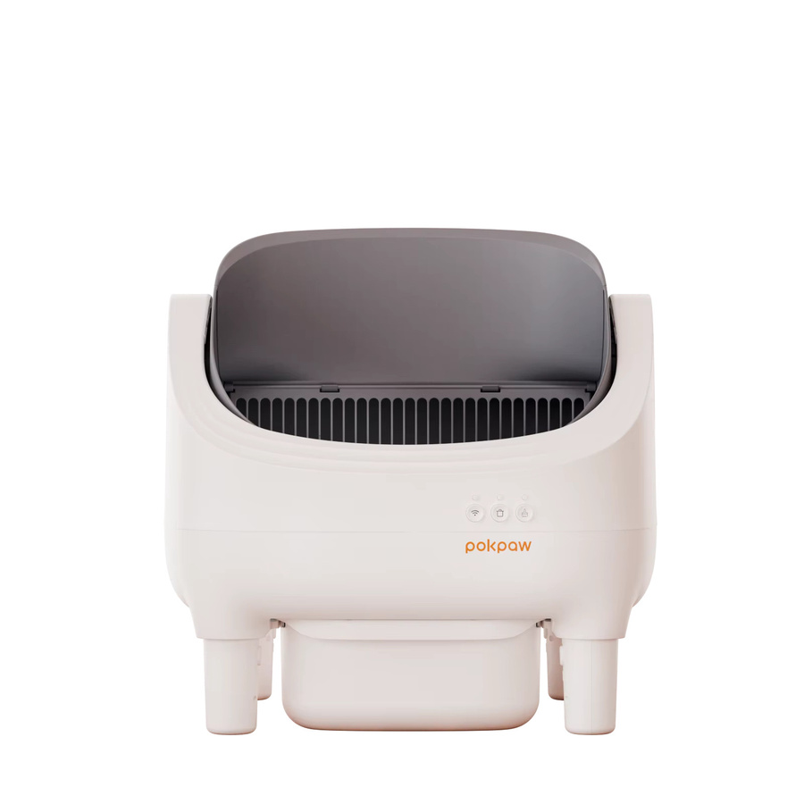 Pokpaw CL16 Intelligente Selbstreinigende Katzentoilette mit App-Steuerung, Automatische Katzenstreubox, 76l, Weiß, Halbgeschlossen - Bild 7