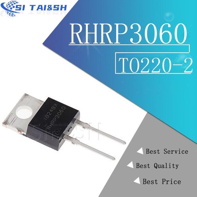 10 Stück Si Tai&SH RHRP3060 Fast-Recovery-Gleichrichterdiode im TO-220 Gehäuse, 600V 30A, Schwarz - Bild 1