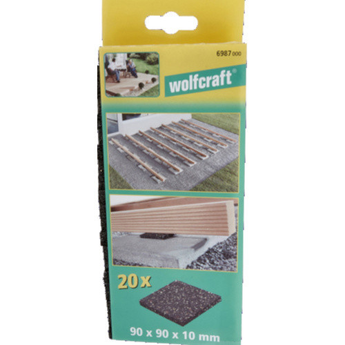 Wolfcraft Gummipads für die Terrasse, 20 Stück, bunt (Grau, Rot, Schwarz, Grün), B/T/H: 9,0 x 9,0 x 1,0 cm - Bild 2