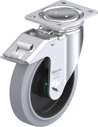 Blickle Lenkrolle LUH-POEV 200KAD-FI-SG mit Feststeller in Grau und Schwarz, Rad-Durchmesser: 20 cm, Tragfähigkeit: 500 kg - Bild 1