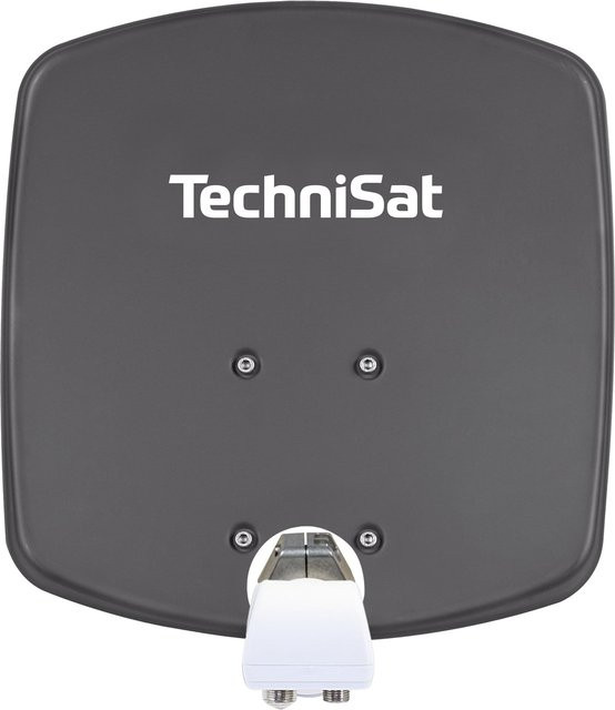 TechniSat DIGIDISH 33 Satellitenschüssel in Schiefergrau mit Twin-LNB und Wandhalterung - Bild 1