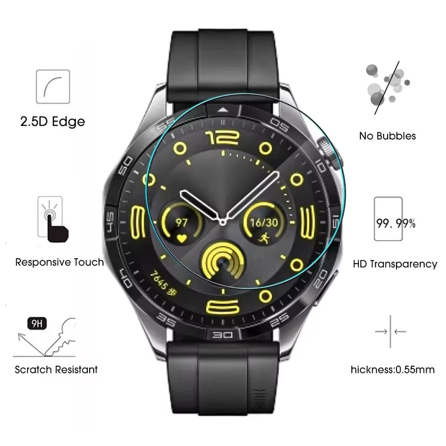 Huawei Watch GT 4 Kratzschutzfolie aus gehärtetem Glas in Transparent für 41mm und 46mm Modelle - Bild 3