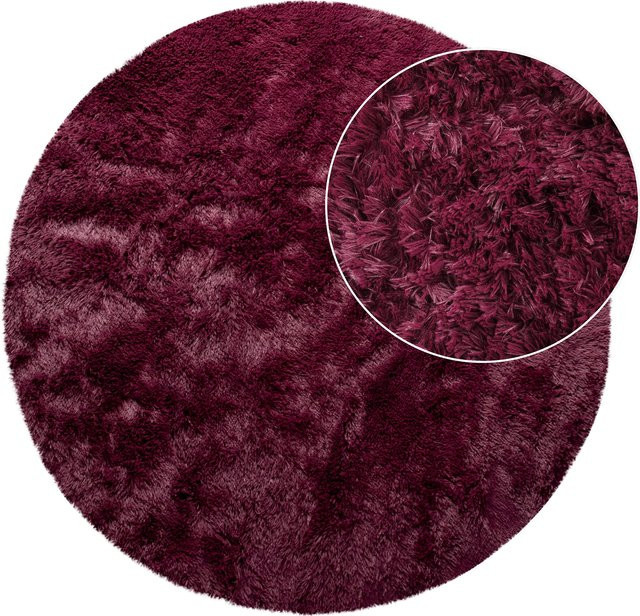 Runder Hochflor-Teppich Silvana in Lila, Durchmesser: 160 cm - Bild 1