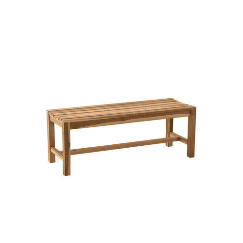 Möbilia Gartenbank aus Teakholz als 2-Sitzer in Beige, B/H/T: 120 x 45 x 45 cm - Bild 1