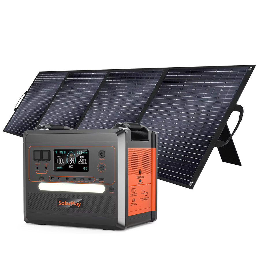 SOLARPLAY Tragbares Kraftwerk mit LED-Licht und optionalem Solarpanel, 2400W/2500W, 2160Wh/2304Wh, 220V Notfall-Solar-Powerbank für Camping und Outdoor - Bild 7