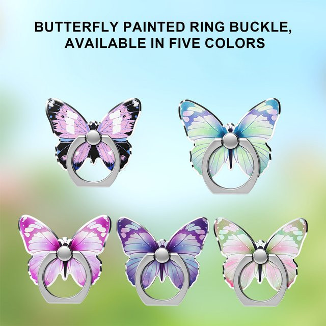 QGhappy Schmetterling Handyhalter Ringhalter für Mobiltelefone in Blau und Multicolour - Bild 1