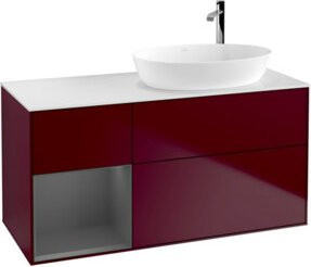 V&B Waschtischunterschrank Finion mit Wandbeleuchtung, Anthrazit lackiert, Breite: 120 cm, Tiefe: 50,1 cm, Höhe: 50,1 cm - Bild 1