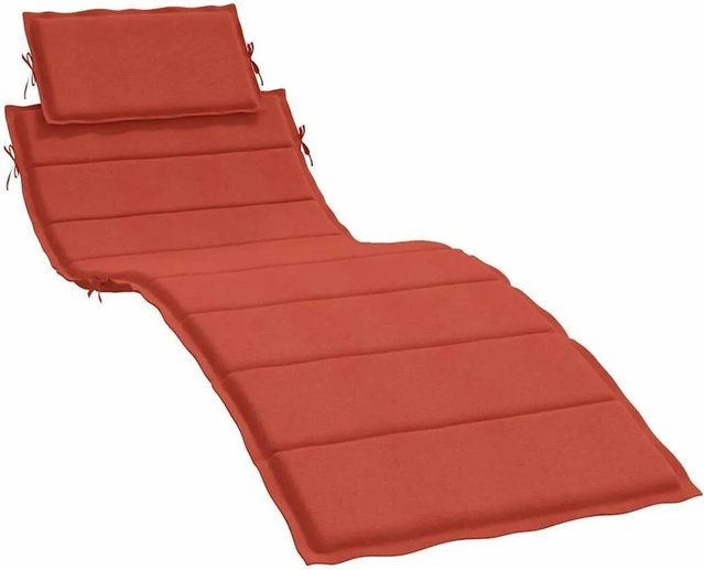 vidaXL Sonnenliegen-Auflage Melange Rot aus Polyester, B/T/H: 186 x 58 x 4 cm - Bild 1
