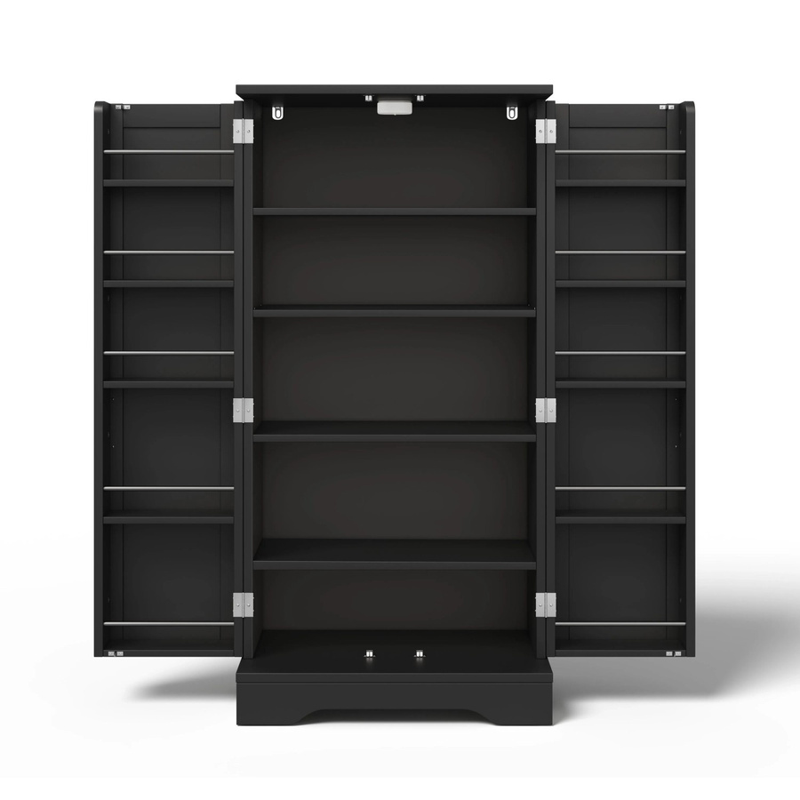 okwish Küchenschrank mit LED Sensorlicht und verstellbaren Regalböden, Schwarz, B/T/H: 120 x 60 x 40 cm - Bild 2