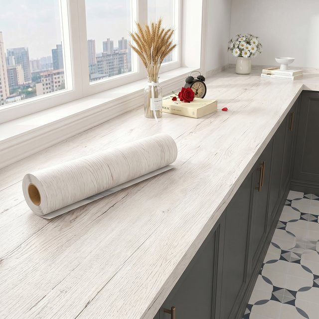 Selbstklebende Vinyl-Tapete mit Holzmaserung von Luck Amy in skandinavischem Design, wasserfeste PVC-Möbelaufkleber für Tisch, Schrank und Heimdekoration - Bild 1