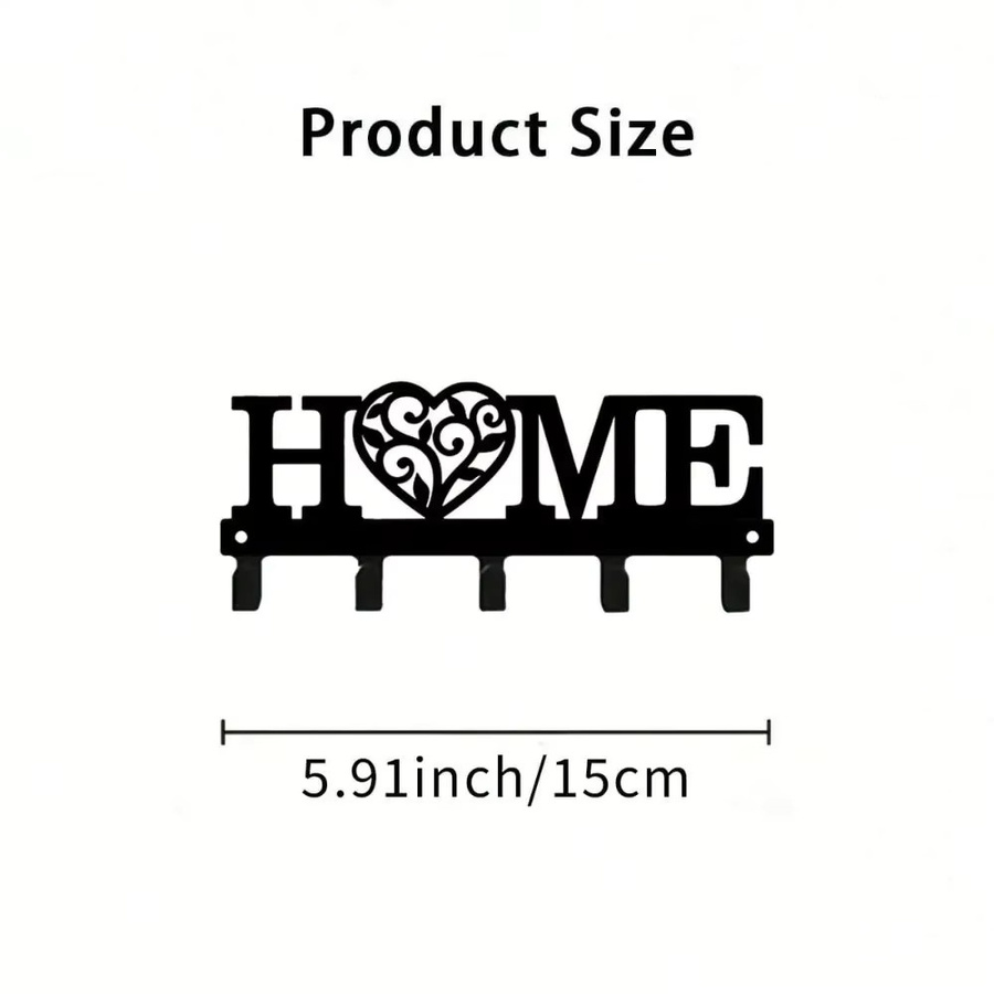 CIFBUY Wandkunst aus Metall in Schwarz mit Herz-Motiv, Rustikales Rechteckiges Blechschild für Wohnzimmer, Schlafzimmer oder Eingangsbereich - Bild 3