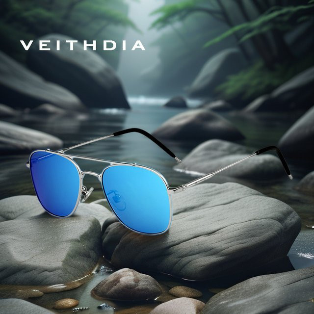 VEITHDIA FA3820 Sonnenbrille, Damen, Vollrand, Aviator, Metall, polarisiert - Bild 1