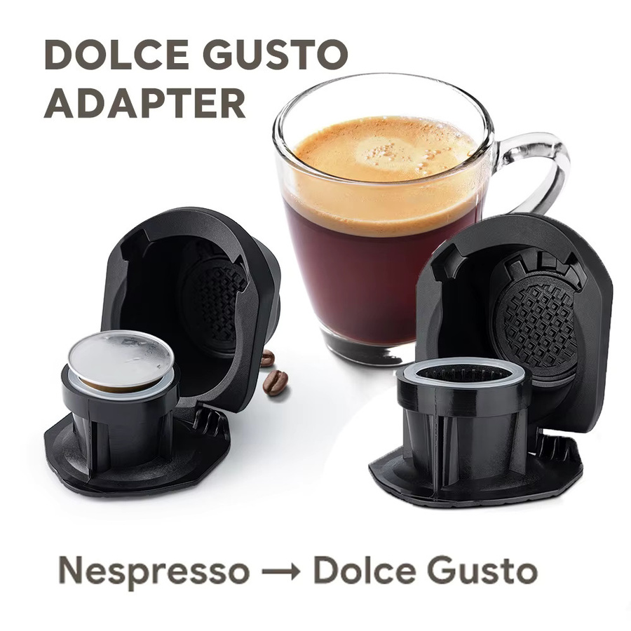 icafilas Wiederverwendbarer Adapter für Dolce Gusto EDG MINI Me Maker und Nescafe Genio S Plus, kompatibel mit Nespresso Kaffeekapseln, Schwarz - Bild 3