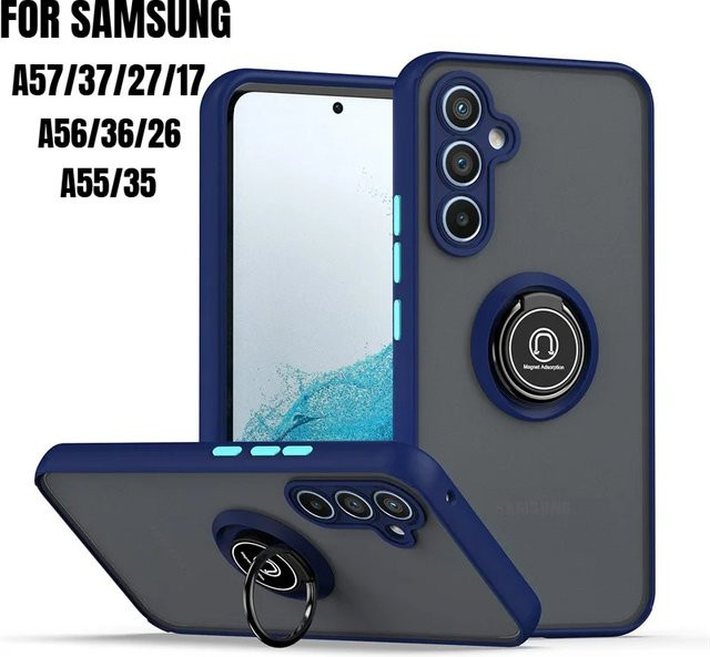 Stoßfeste Armor-Schutzhülle für Samsung Galaxy A57 A56 A37 A36 A27 A26 A17 A16 mit drehbarem Ringhalter in Schwarz oder Rot - Bild 1