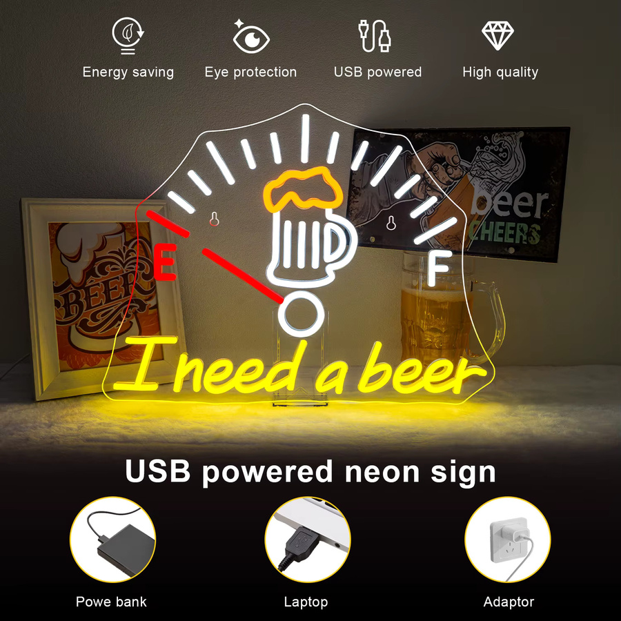 NEONAEON LED-Neonschild Bier-Motiv in Multicolour zur Dekoration für Bar, Weinkeller und Zuhause - Bild 2