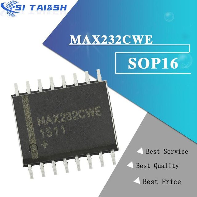 Si Tai&SH MAX232CWE RS232 Transceiver Schnittstelle Chip IC in Schwarz, 10 Stück - Bild 1