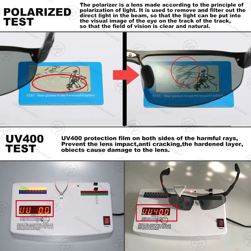 CoolPandas Sportsonnenbrille, Herren, Vollrand, Schwarz, Kunststoff, polarisiert - Bild 4