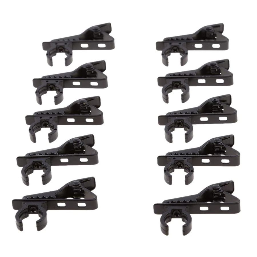 10er Packung Metall Mikrofon-Clip für Lavalier- und Ansteckmikrofone, Durchmesser: 12 mm, Schwarz - Bild 3
