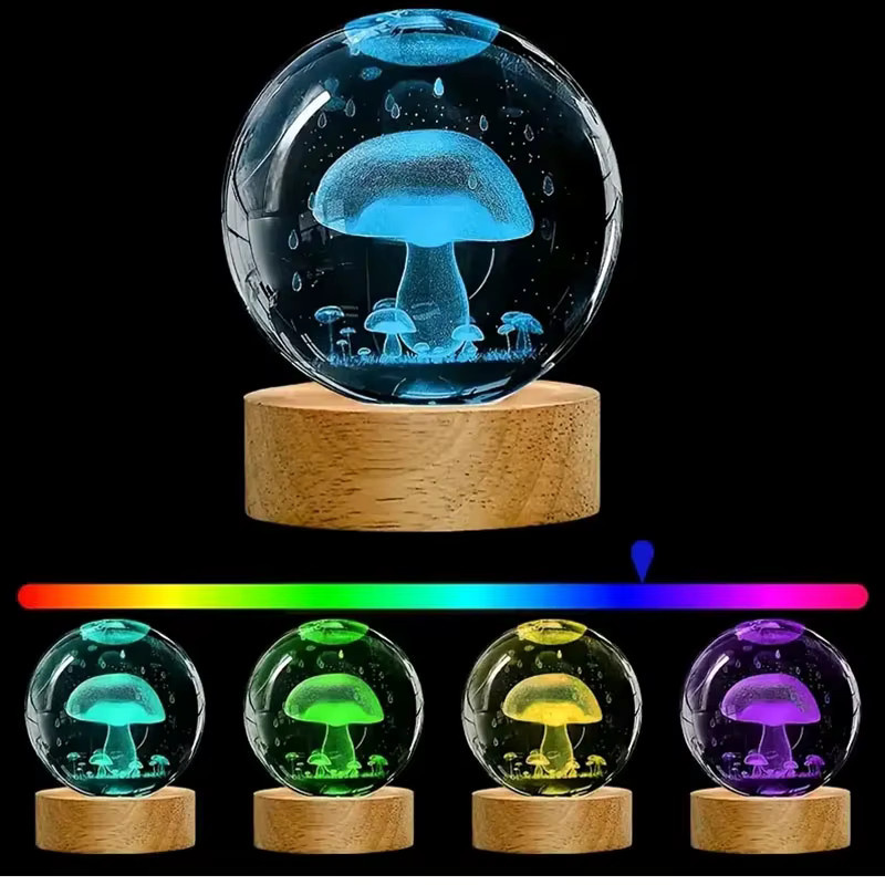 VENUSWING RGB LED Nachtlicht aus Holz mit USB-Anschluss, dekorative Tischlampe in Multicolour - Bild 3