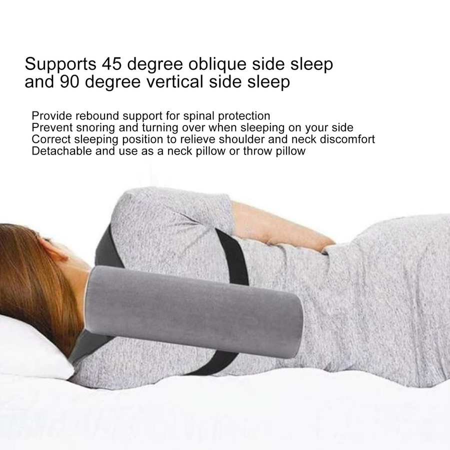 Ergonomisches Seitenschläferkissen von TMISHION aus Memory Foam in Grau zur Unterstützung der Wirbelsäule und gegen Schnarchen - Bild 3
