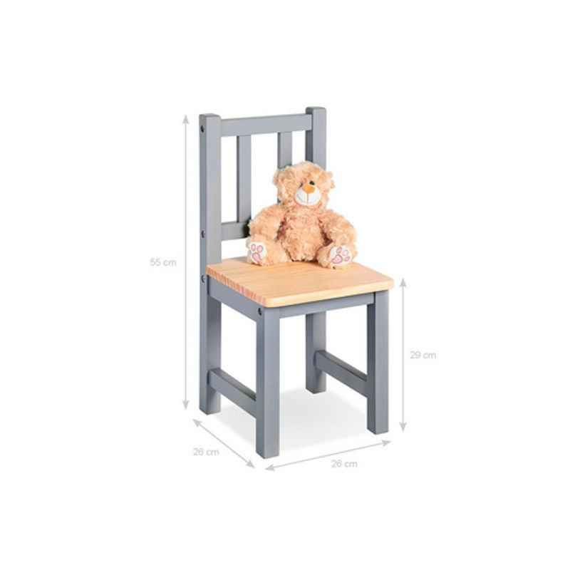 Pinolino Kinderstuhl Fenna in Grau und Natur, B/T/H: 26 x 26 x 55 cm - Bild 2
