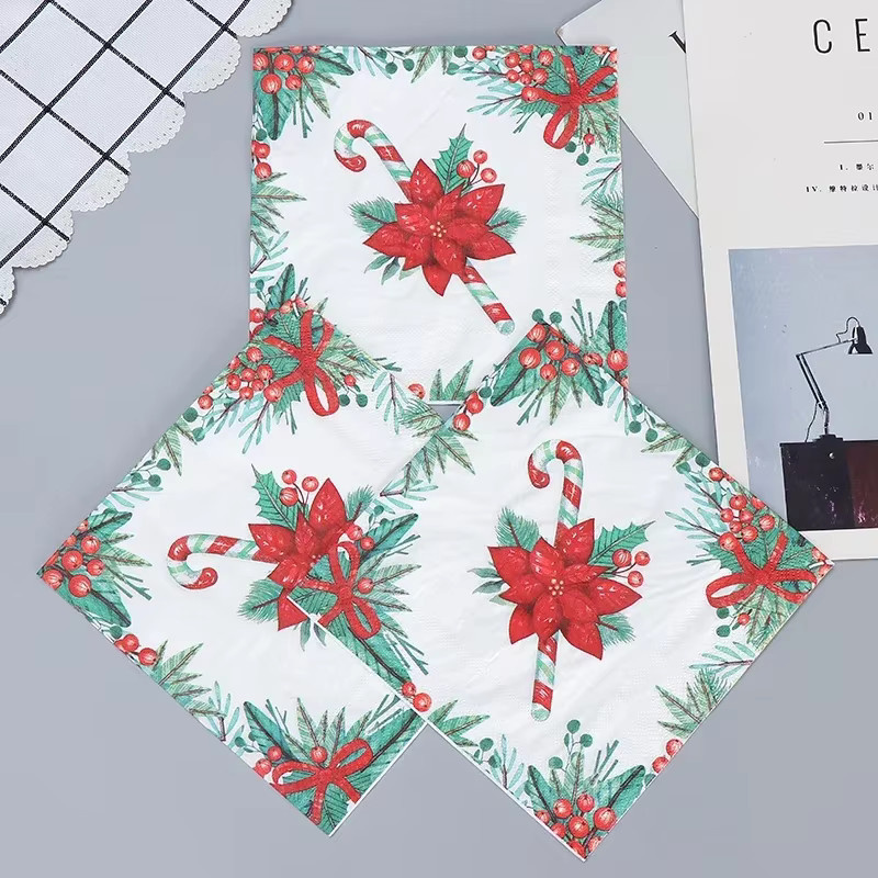 GUANYAO Seidenpapier mit Weihnachtsbaum-Print, 2-lagig, Bunt, B/B: 33 x 33 cm - Bild 3