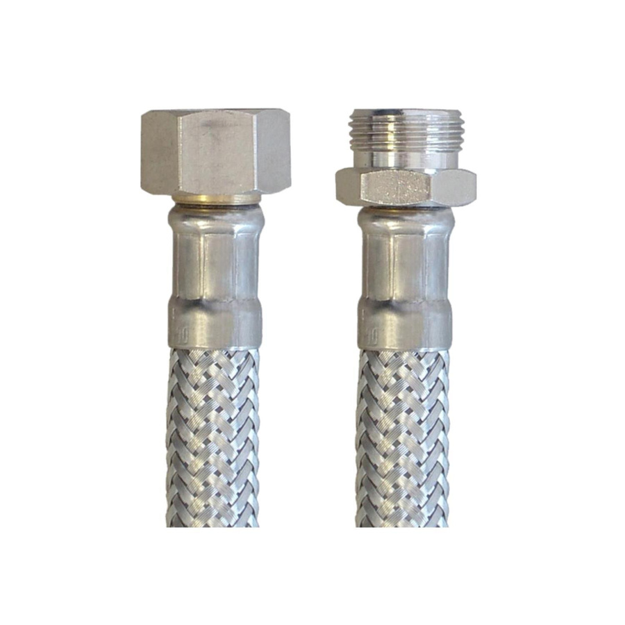 BieTal Flex Sanitär Anschluss Verlängerungsschlauch DN8 3/8 Zoll in Silber, Länge: 50 cm - Bild 1