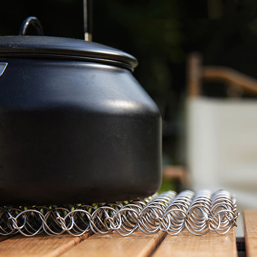 Hitzebeständiger Küchen-Untersetzer aus Edelstahl für heiße Gerichte und Outdoor-Camping in Silber oder Schwarz - Bild 4