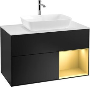 V&B Waschtischunterschrank Finion 100 Wandbeleuchtung in Weiß mit goldenen Akzenten B/T/H: 100 x 50,1 x 50,1 cm - Bild 1