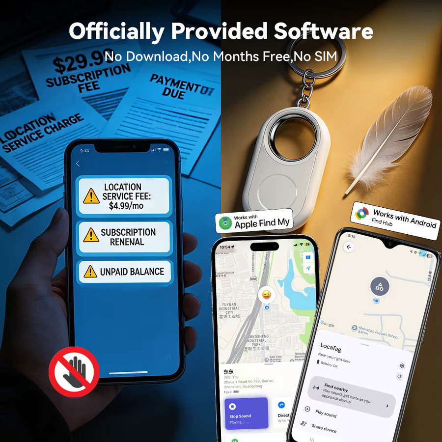 Wesense Universeller Smart Tag GPS Positionierungstracker für Apple Find My und Google Find My Device App in Gelb - Bild 5
