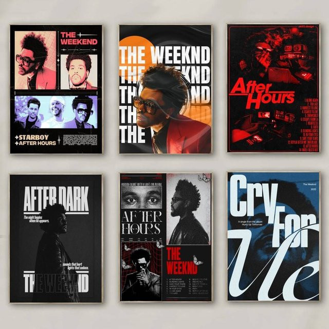 Kayou Musik Poster The Weeknd Hip Hop Wandkunst für Wohnzimmer und Schlafzimmer, Mehrfarbig - Bild 1