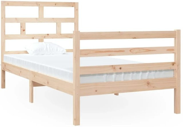 vidaXL Massivholzbett aus Kiefernholz in Braun, B/T/H: 90 x 190 cm - Bild 1