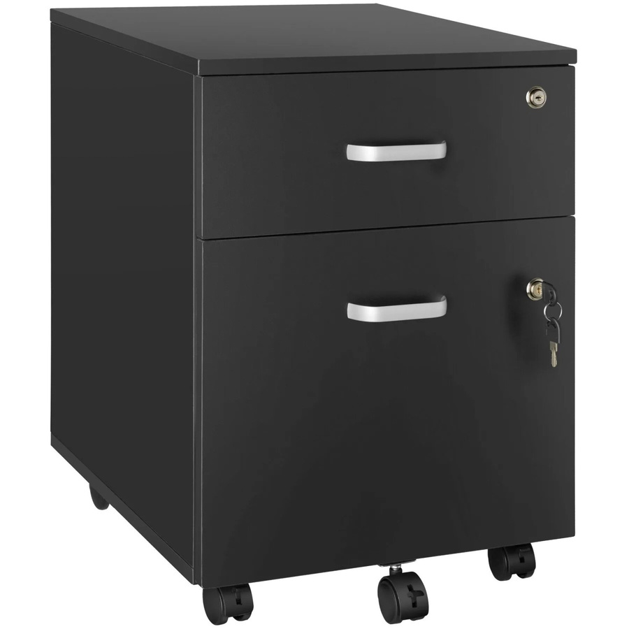 tectake Rollcontainer Vagur Schwarz mit 2 abschließbaren Schubladen für A4 Dokumente, B/T/H: 40 x 44 x 54,5 cm - Bild 2