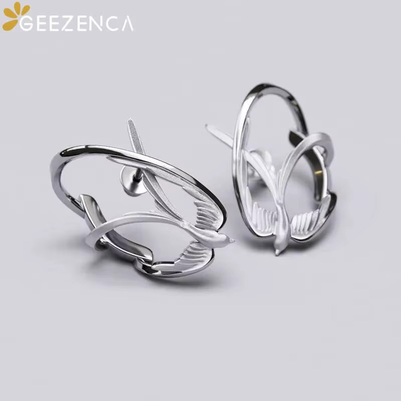 GEEZENCA Ohrstecker, 925 Silber, Schwalbe, Damen - Bild 2
