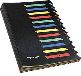 PAGNA Pultordner Deskorganizer Classic mit 24 Fächern für DIN A4 in Schwarz und Multicolour - Bild 1