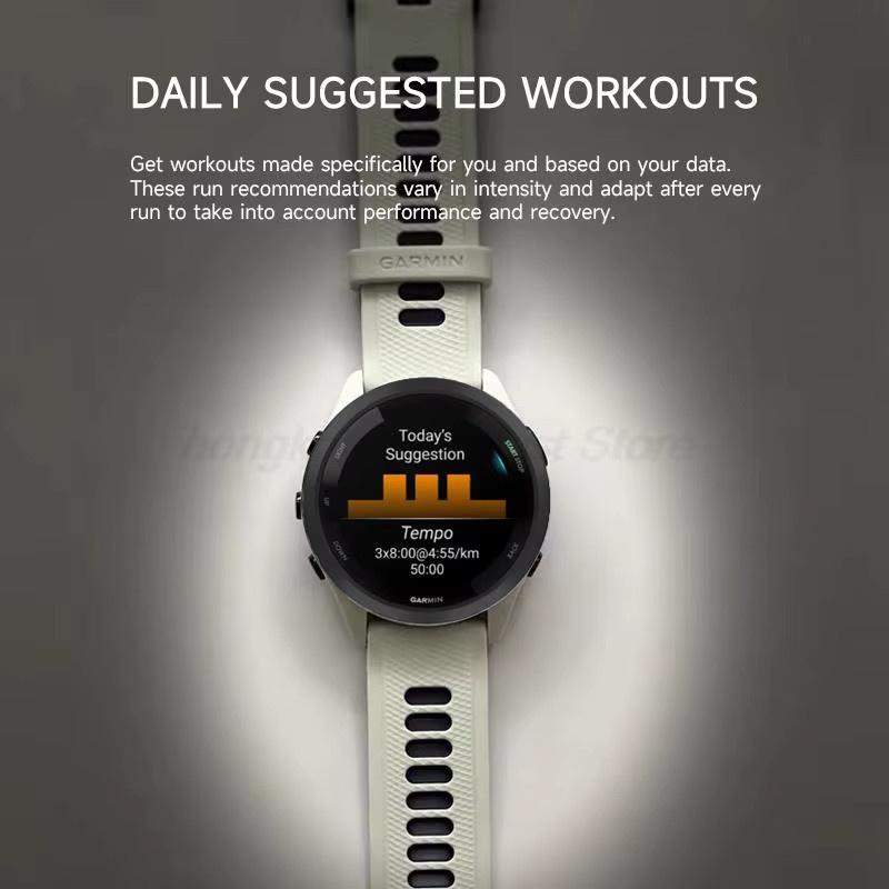 Garmin Forerunner 265 Sportuhr in Schwarz mit GPS, Herzfrequenzmessung und Blutsauerstoff-Sensor für Laufen, Fitness und Marathon - Bild 2