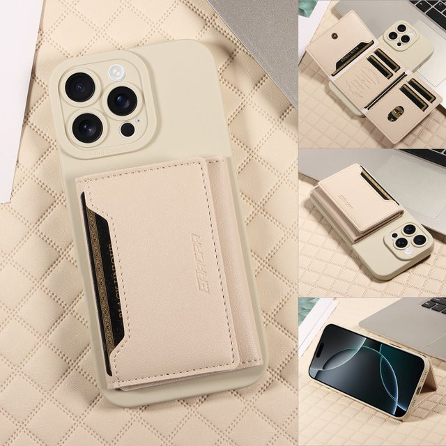 TPU-Leder-Handyhülle für Samsung Galaxy S25 Ultra S24 S23 S22 S21 S20 Note20 mit Anti-Entmagnetisierung und Schutzfunktion in Schwarz oder Beige - Bild 1