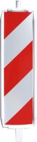 Schake Kunststoffbake Typ 60 mit Folie Typ 2, schraffiert, doppelseitig linksweisend, rot/weiß, Stutzen unten 60 x 60 mm und oben Ø 42 mm - Bild 1