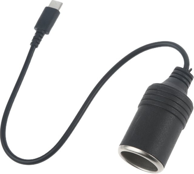 USB C PD auf 12 V 60W Auto-Zigarettenanzünder-Buchse Konverterkabel in Schwarz für GPS und DVR Geräte - Bild 1