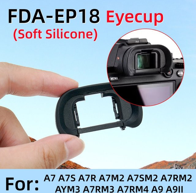 Sony EP-18 Silikon Kamera-Augenmuschel Sucherabdeckung in Schwarz für A7, A7S, A7R, A9 Serie - Bild 1