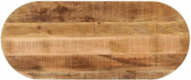 vidaXL Tischplatte aus massivem Mangoholz, oval, braun, B/T/H: 140 x 60 x 2,5 cm - Bild 1