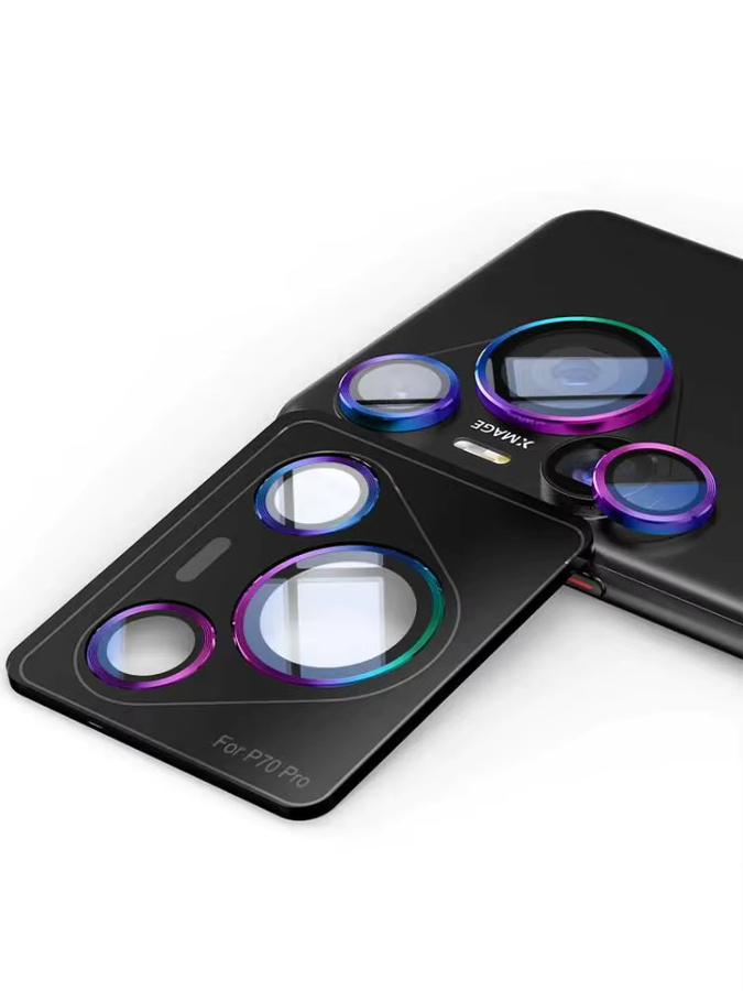 Kamera Schutz Set für Huawei Pura 70 Pro Plus und Huawei Pura 70 mit Metall Objektiv Ring und gehärtetem Glas in Schwarz und Multicolor - Bild 7