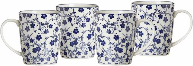Ritzenhoff & Breker Kaffeebecher Royal Sakura 4er Set aus Porzellan, blau/mehrfarbig, 350 ml pro Becher - Bild 1